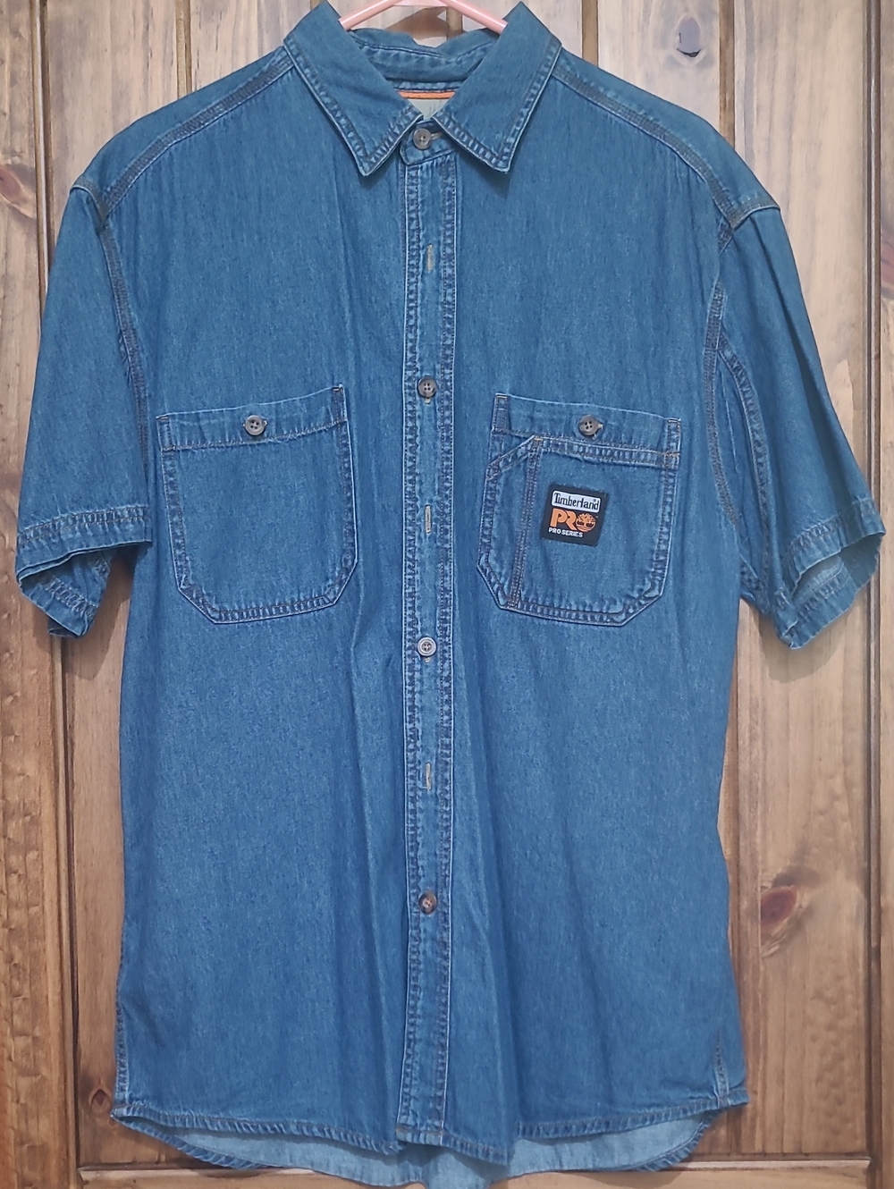 Timberland PRO Series Men's Short Sleeve Denim Work Shirt - Blue